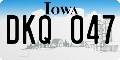 IA license plate DKQ047