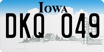 IA license plate DKQ049