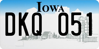 IA license plate DKQ051