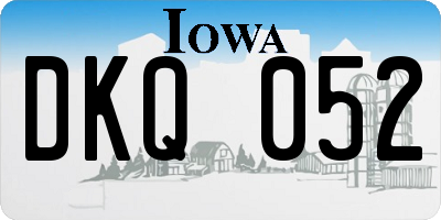 IA license plate DKQ052