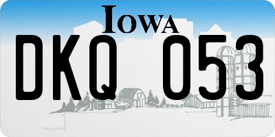 IA license plate DKQ053
