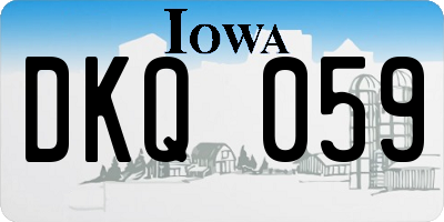 IA license plate DKQ059