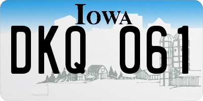 IA license plate DKQ061
