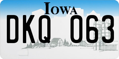 IA license plate DKQ063