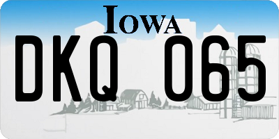 IA license plate DKQ065