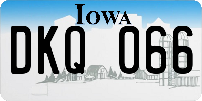IA license plate DKQ066