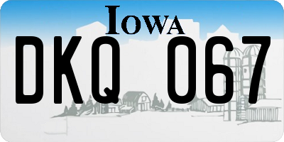 IA license plate DKQ067