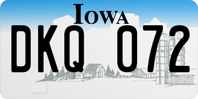 IA license plate DKQ072