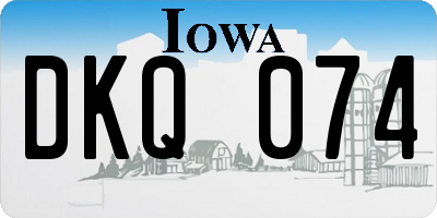 IA license plate DKQ074