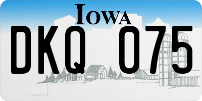 IA license plate DKQ075