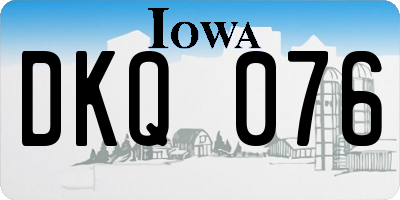 IA license plate DKQ076