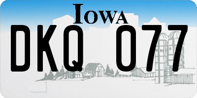 IA license plate DKQ077