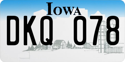 IA license plate DKQ078