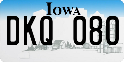 IA license plate DKQ080