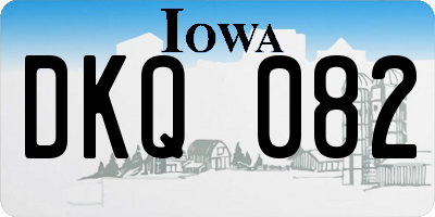 IA license plate DKQ082