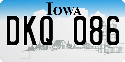 IA license plate DKQ086