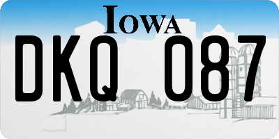 IA license plate DKQ087