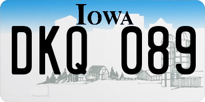 IA license plate DKQ089
