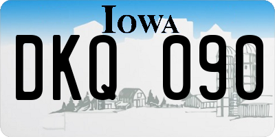 IA license plate DKQ090
