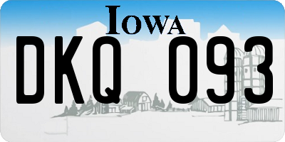IA license plate DKQ093