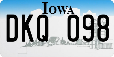 IA license plate DKQ098