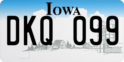 IA license plate DKQ099