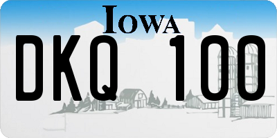 IA license plate DKQ100