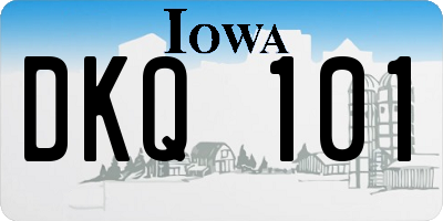 IA license plate DKQ101