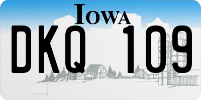 IA license plate DKQ109