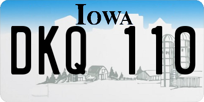IA license plate DKQ110