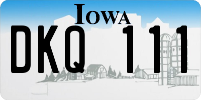 IA license plate DKQ111