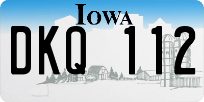 IA license plate DKQ112