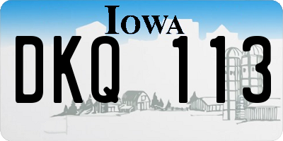 IA license plate DKQ113
