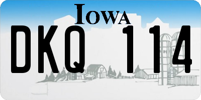 IA license plate DKQ114