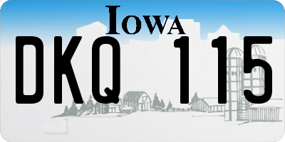 IA license plate DKQ115