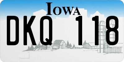 IA license plate DKQ118