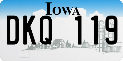 IA license plate DKQ119