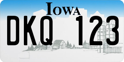IA license plate DKQ123