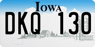 IA license plate DKQ130