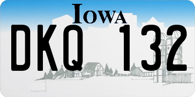 IA license plate DKQ132