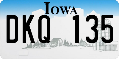 IA license plate DKQ135