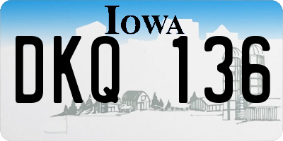 IA license plate DKQ136