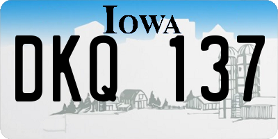 IA license plate DKQ137