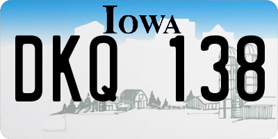 IA license plate DKQ138