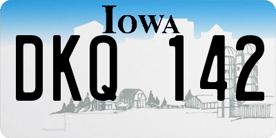 IA license plate DKQ142