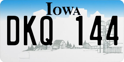 IA license plate DKQ144