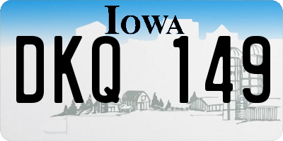 IA license plate DKQ149
