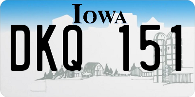 IA license plate DKQ151