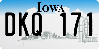 IA license plate DKQ171