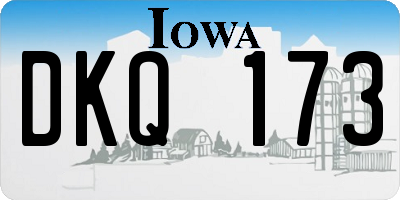 IA license plate DKQ173